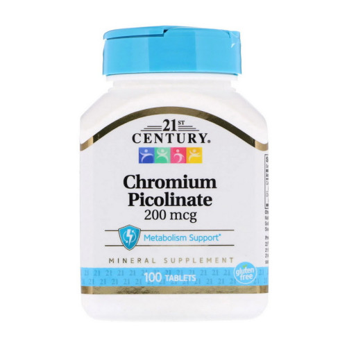 Фото 21st Century Chromium Picolinate 200 mcg 100 таблеток