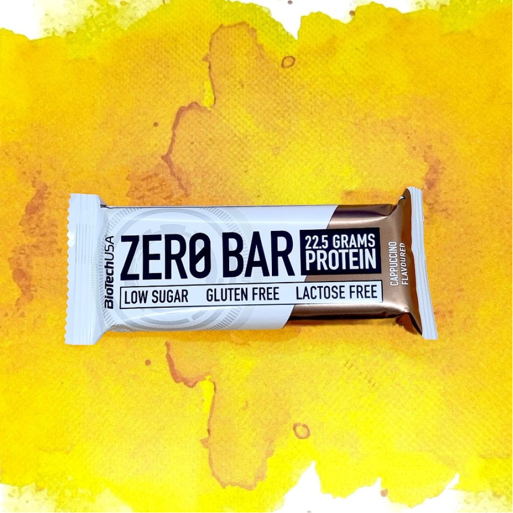 Zero Bar Biotech USA 40% Low Sugar 10 батончиків по 50 грам, Capuccino (капучіно)