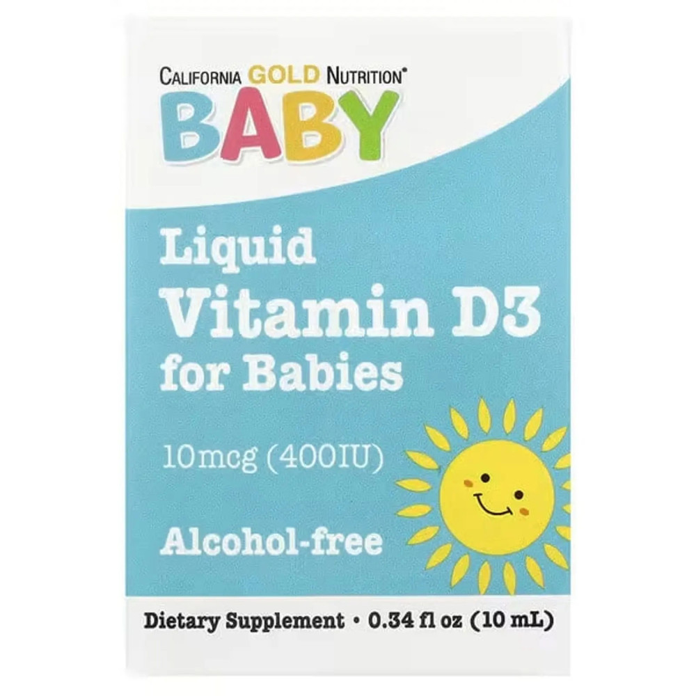 California Gold Nutrition Liquid Vitamin D3 for Babies 400 МО