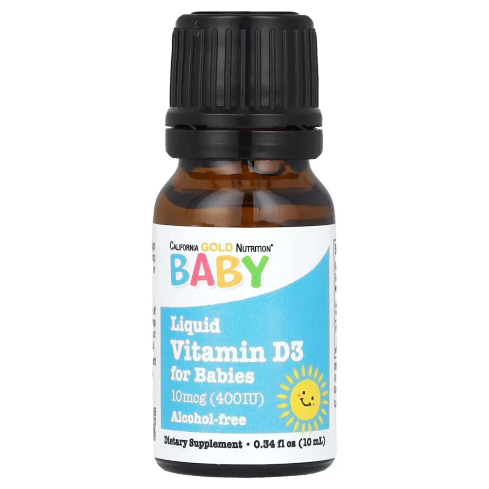 California Gold Nutrition Liquid Vitamin D3 for Babies 400 МО