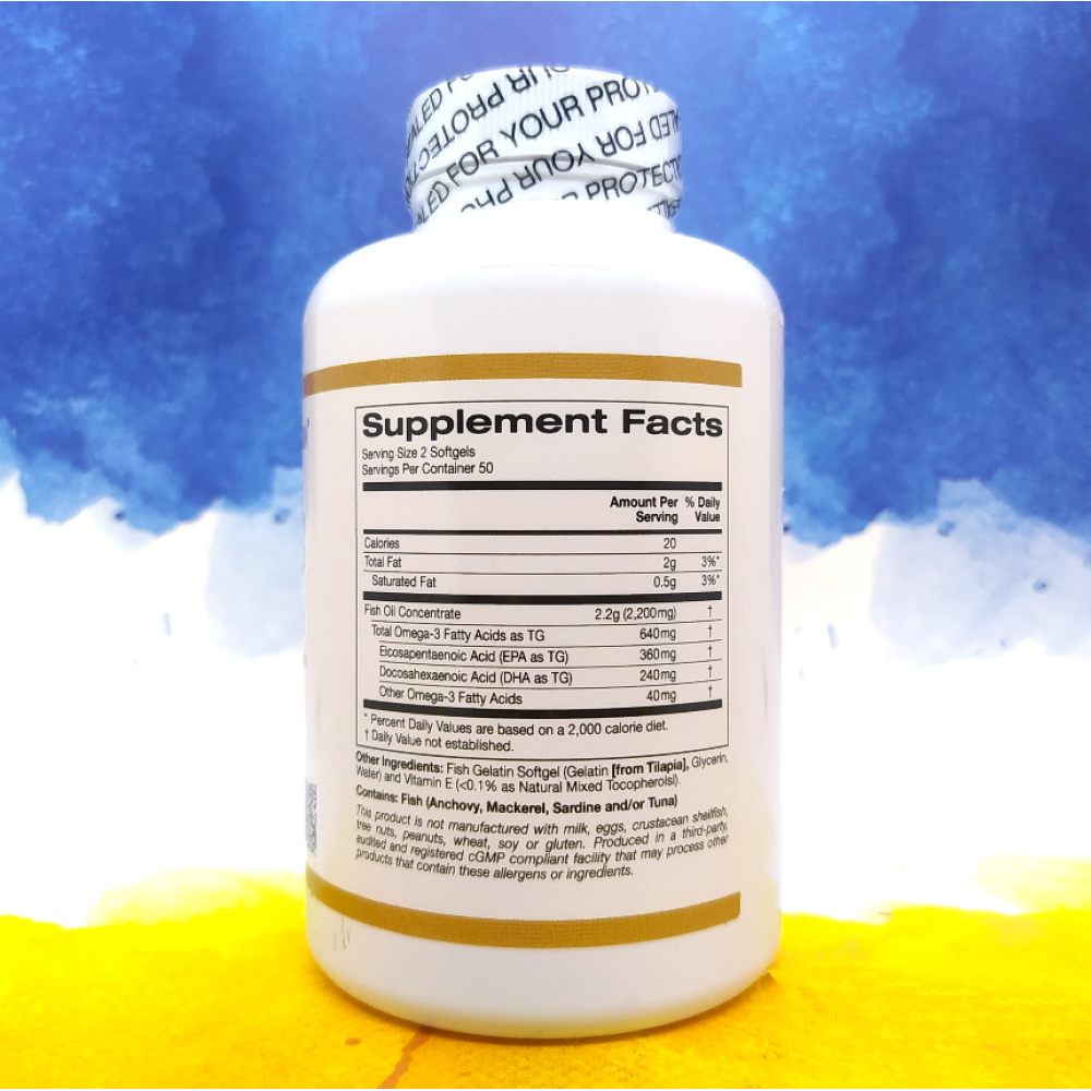 California Gold Nutrition Omega-3 Fish Oil 100 капсул