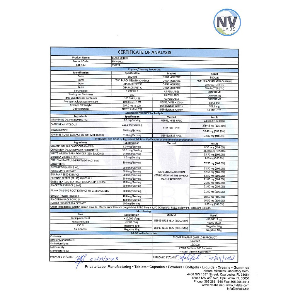 Black Spider 25 - жироспалювач чорна вдова