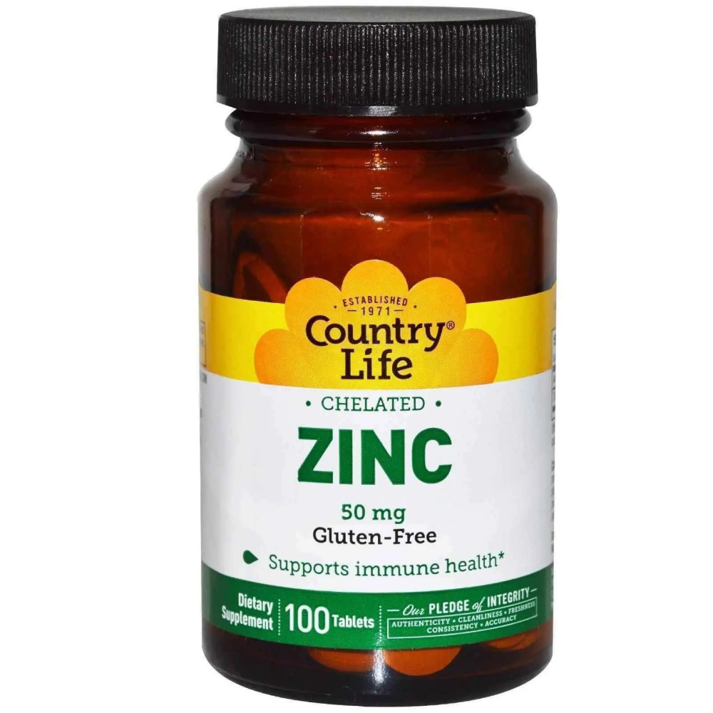 Country Life Zinc Chelated 50 мг 100 таблеток