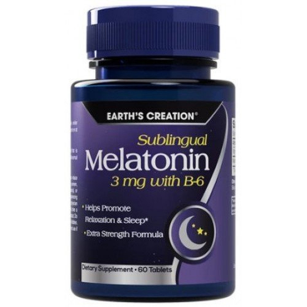Earths Creation Sublingual Melatonin 3 mg B-6
