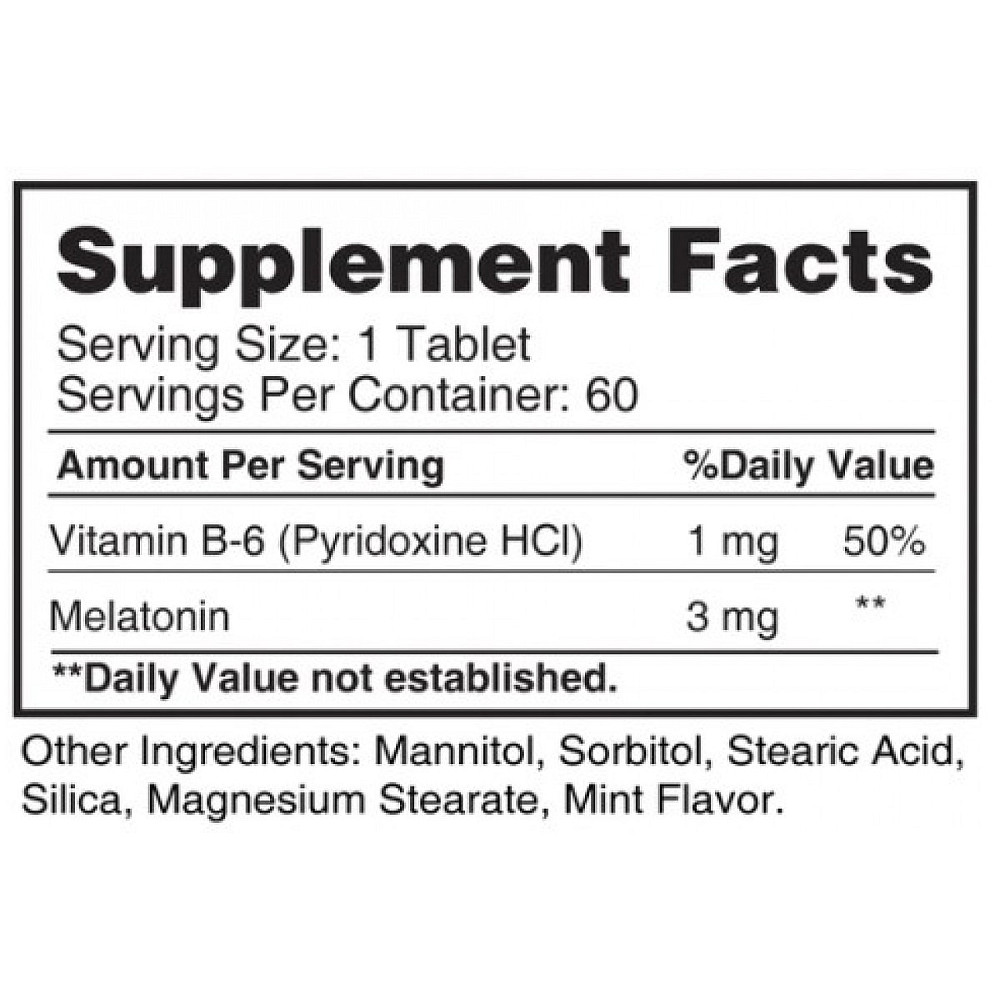Earths Creation Sublingual Melatonin 3 mg B-6