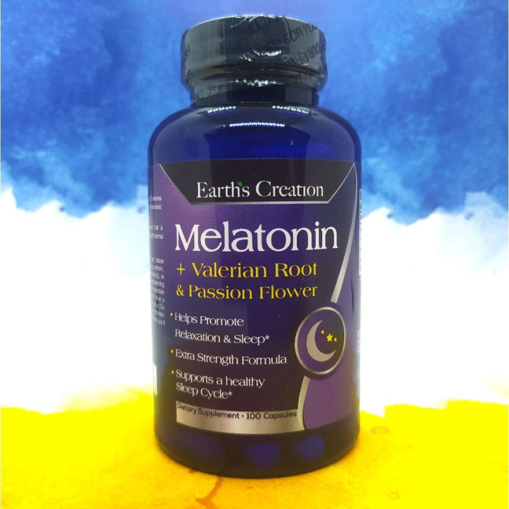 Earths Creation Melatonin + Valerian Root & Passion Flower 100 капсул