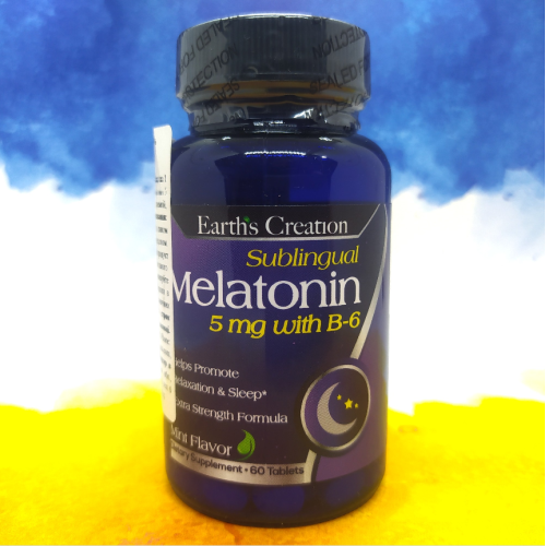 Фото Earths Creation Sublingual Melatonin 5 mg with B-6 60 таблеток