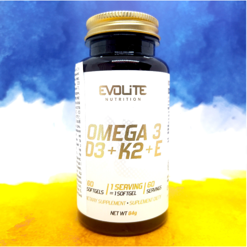 Фото Evolite Nutrition Omega 3+D3+K2MK7+E 60 капсул