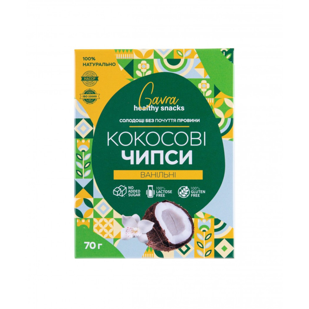 Gavra healthy snacks Coconut chips 60 грам