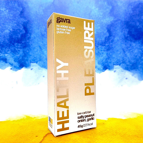 Фото Gavra healthy snacks Low carb bar 10х45 грам 10 батончиків по 45 грам, Salted caramel (солона карамель)