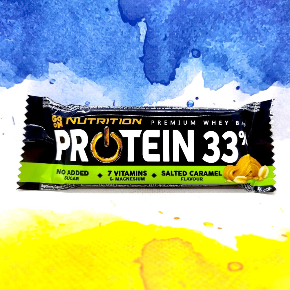 Protein 33 батончик від GoOn Nutrition 10 батончиків по 50 грам, Salted Caramel (солона карамель)