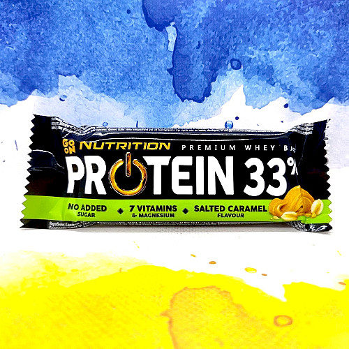 Фото Protein 33 батончик від GoOn Nutrition 25 батончиків по 50 грам, Salted caramel (солона карамель)