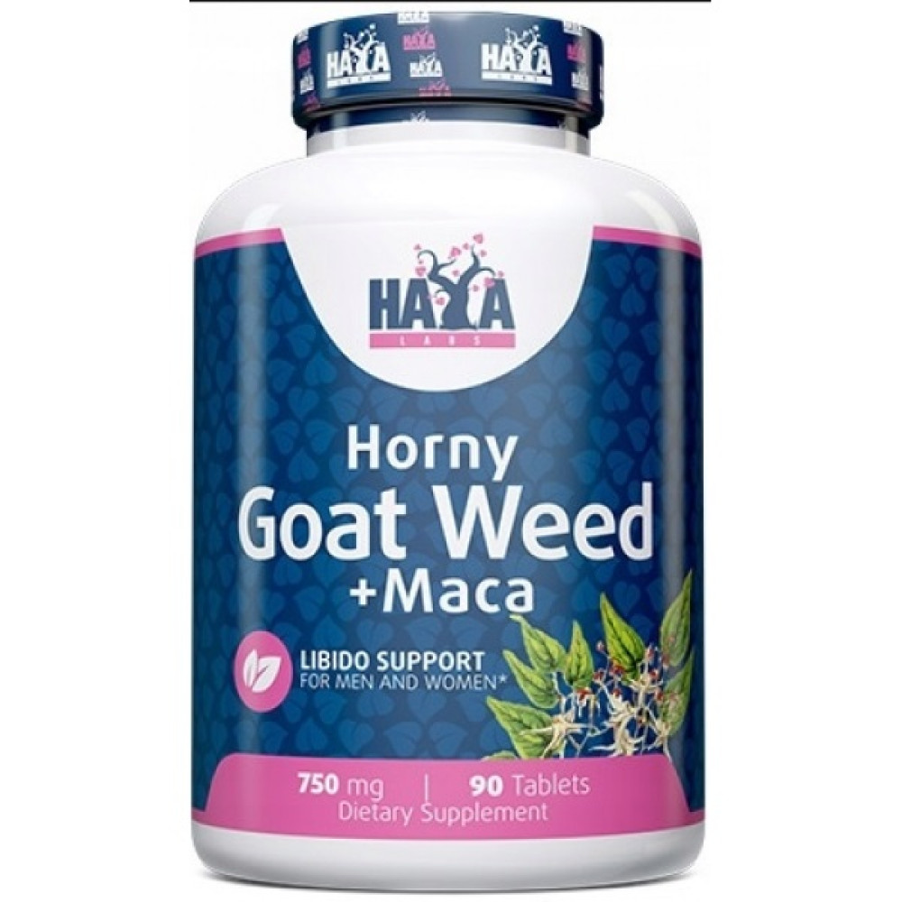 Haya Labs Horny Goat Weed Extract 750 мг + Maca 90 таблеток