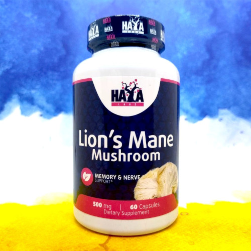 Фото Haya Labs Lion's Mane Mushroom 500 mg 60 капсул