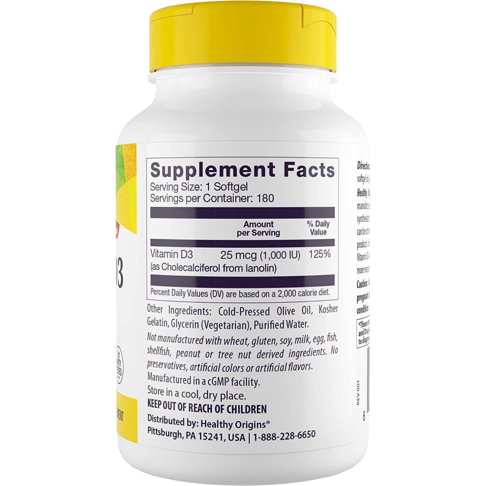 Healthy Origins Vitamin D3 1000 IU