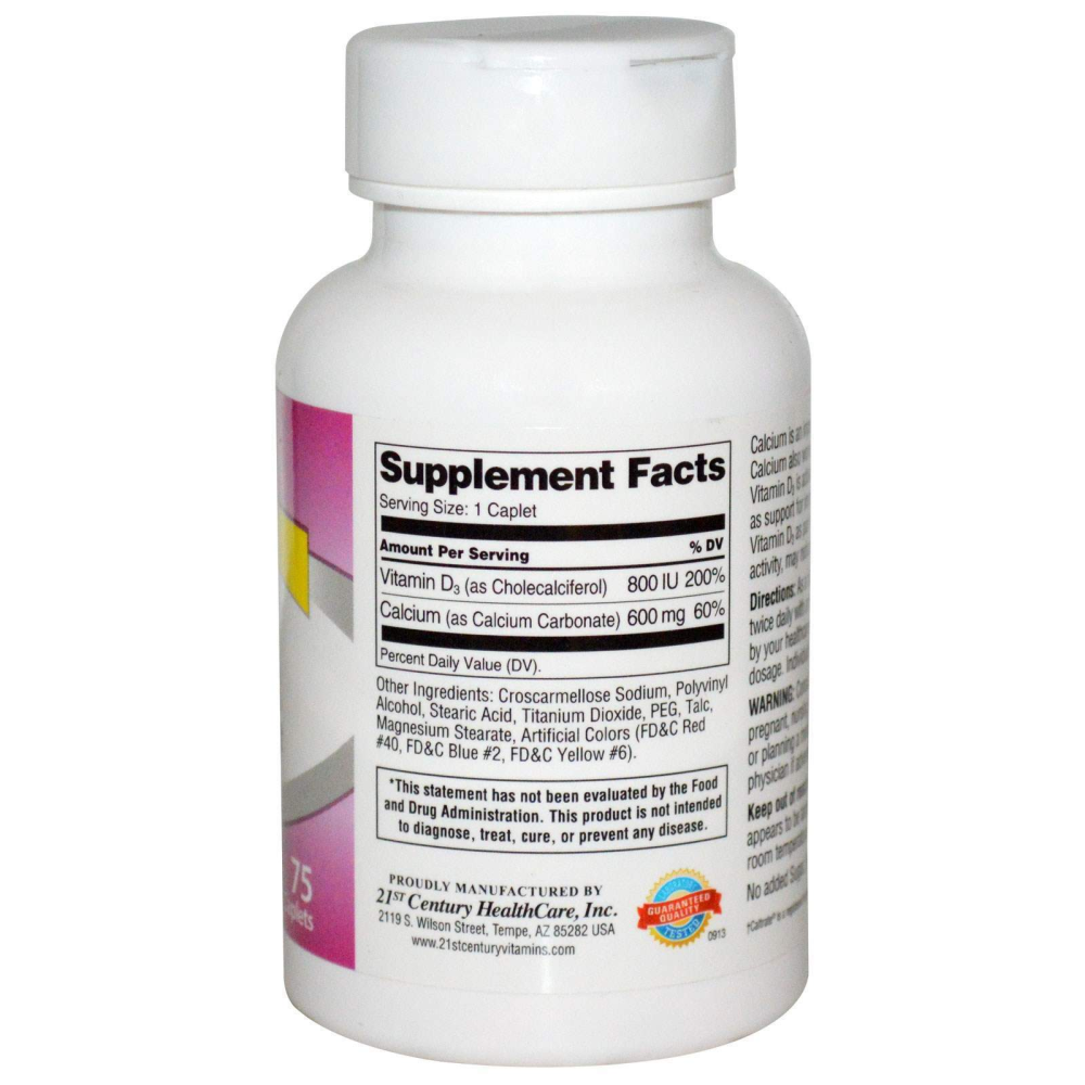 21st Century 600D3 Calcium Supplement