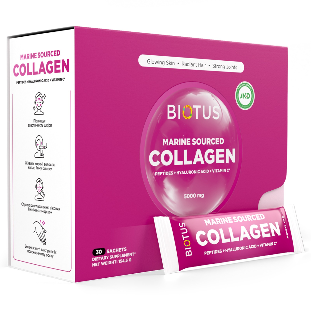 Biotus Marine Sourced Collagen Peptid + Hyaluronic Acid + Vitamin C