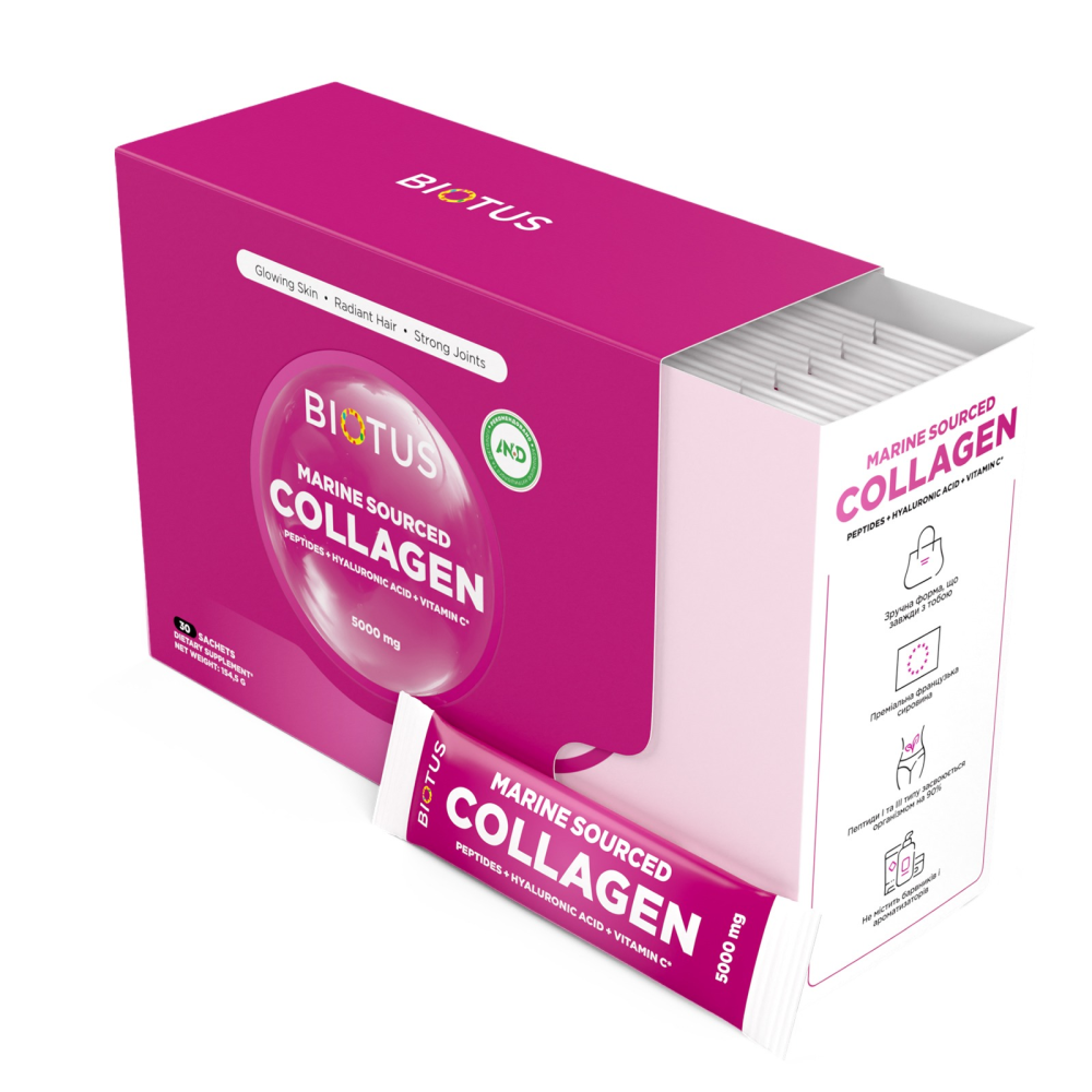 Biotus Marine Sourced Collagen Peptid + Hyaluronic Acid + Vitamin C