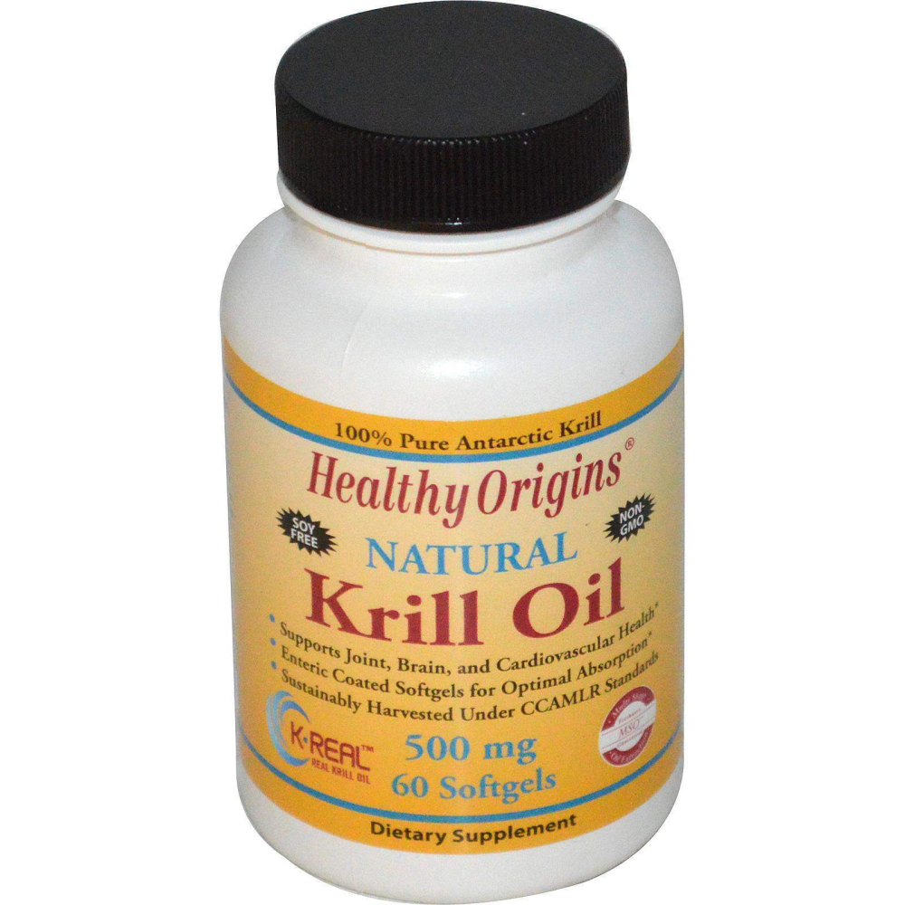 Healthy Origins Krill Oil Natural Vanilla Flavor 500 mg