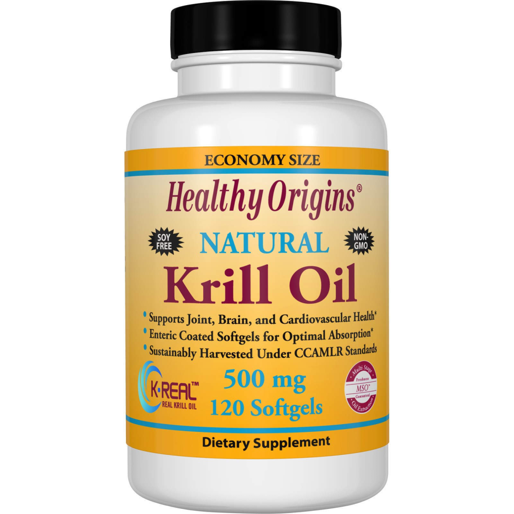 Healthy Origins Krill Oil Natural Vanilla Flavor 500 mg