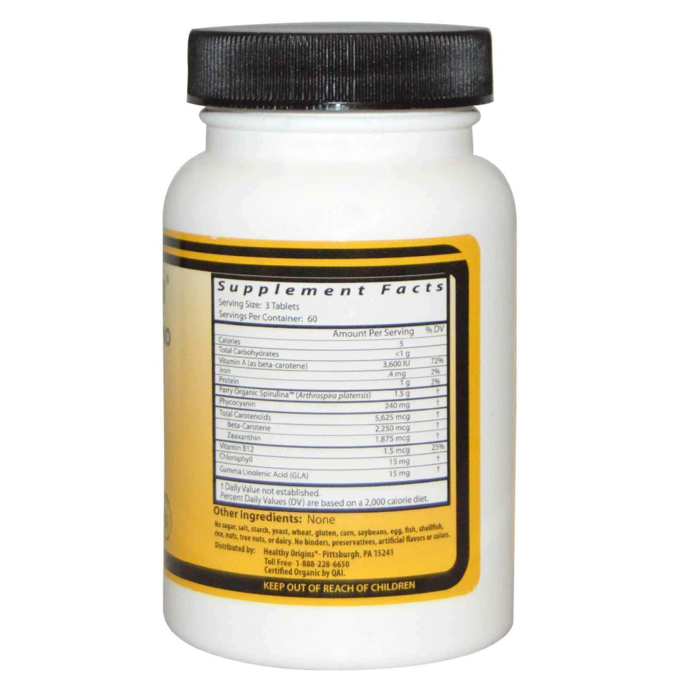 Healthy Origins Organic Spirulina 500 mg