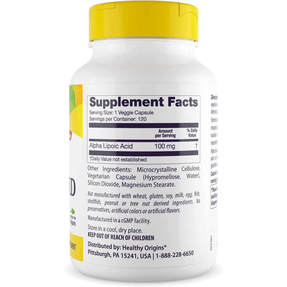 Healthy Origins Alpha Lipoic Acid 100 mg