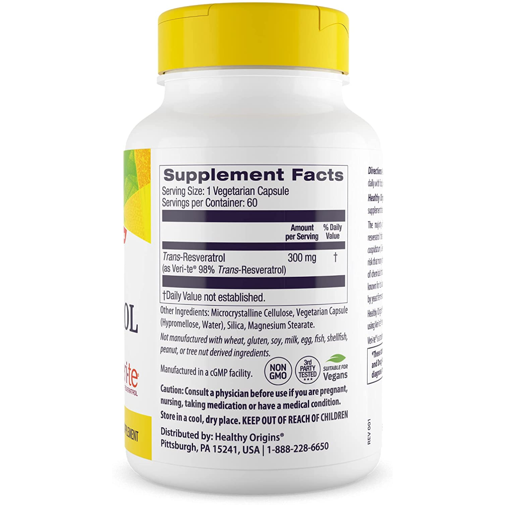 Healthy Origins Active Trans Resveratrol 300 mg