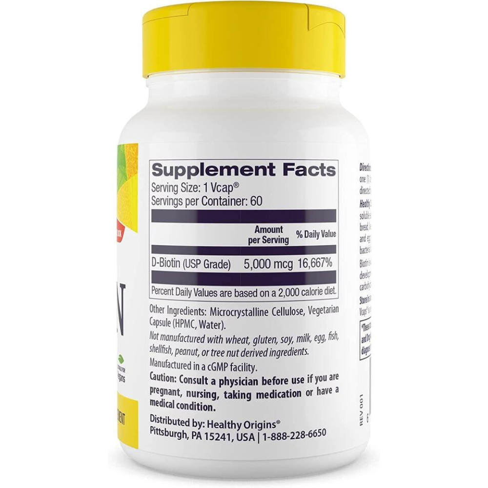 Healthy Origins Biotin High Potency 5000 mcg