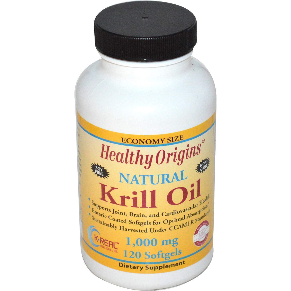 Healthy Origins Krill Oil Natural Vanilla Flavor 1000 mg