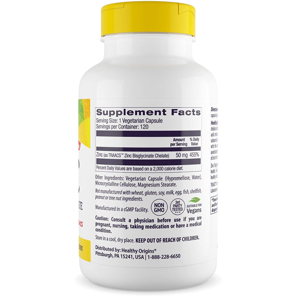 Healthy Origins Zinc Bisglycinate Chelate 50 mg