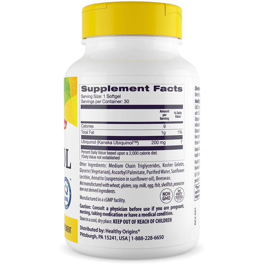 Healthy Origins Ubiquinol CoQ10 200 mg