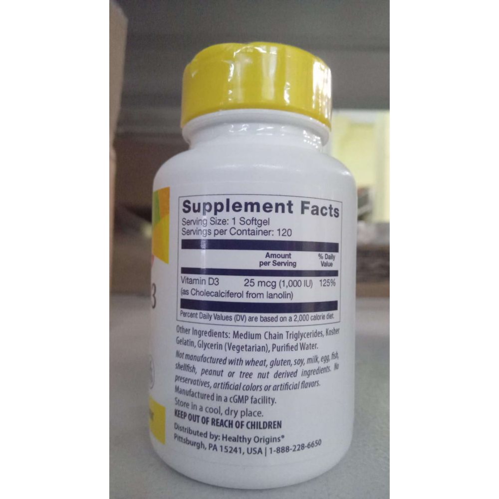 Healthy Origins Vitamin D3 in MCT Oil 1000 IU