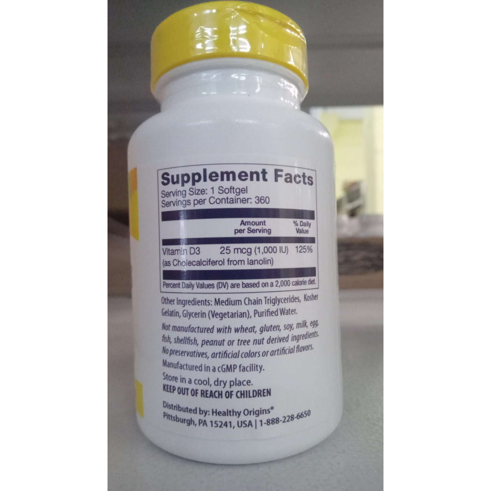 Healthy Origins Vitamin D3 in MCT Oil 1000 IU