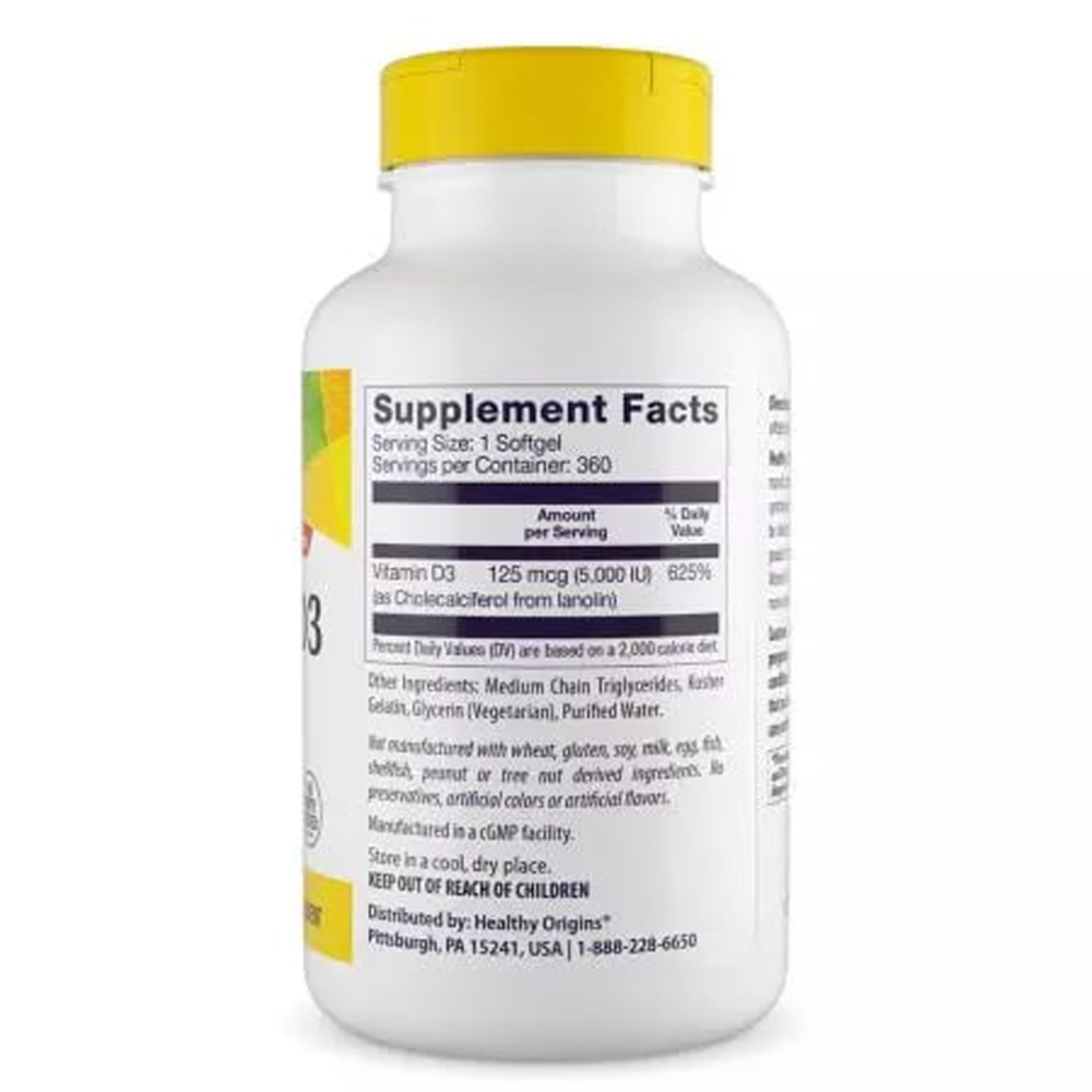 Healthy Origins Vitamin D3 in MCT Oil 5000 IU