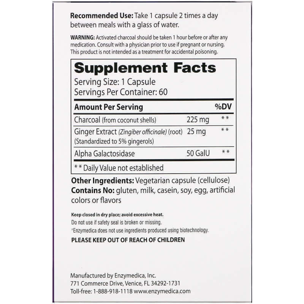 Enzymedica Purify Activated Coconut Charcoal