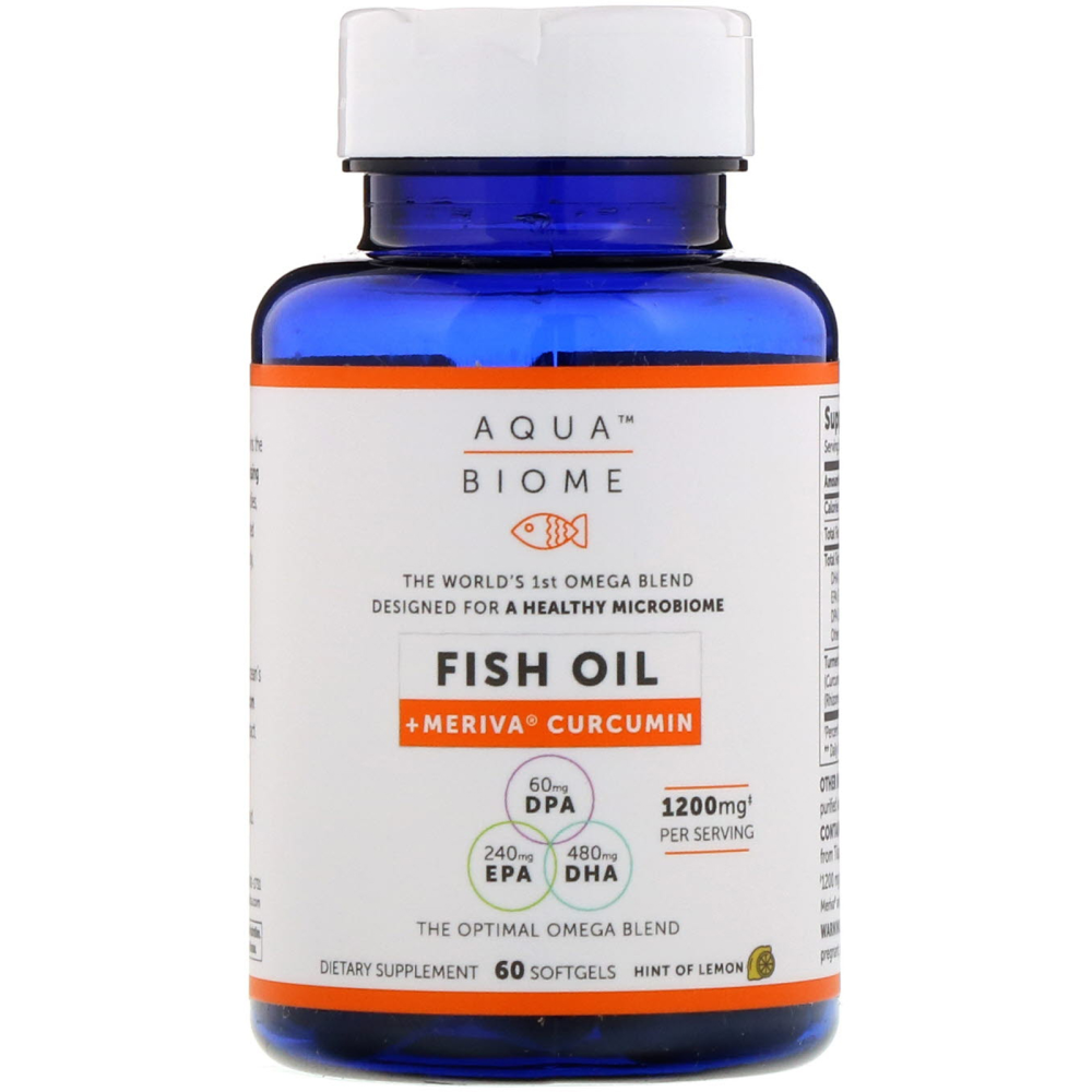 Enzymedica Aqua Biome Fish Oil + Meriva Curcumin Lemon Flavor