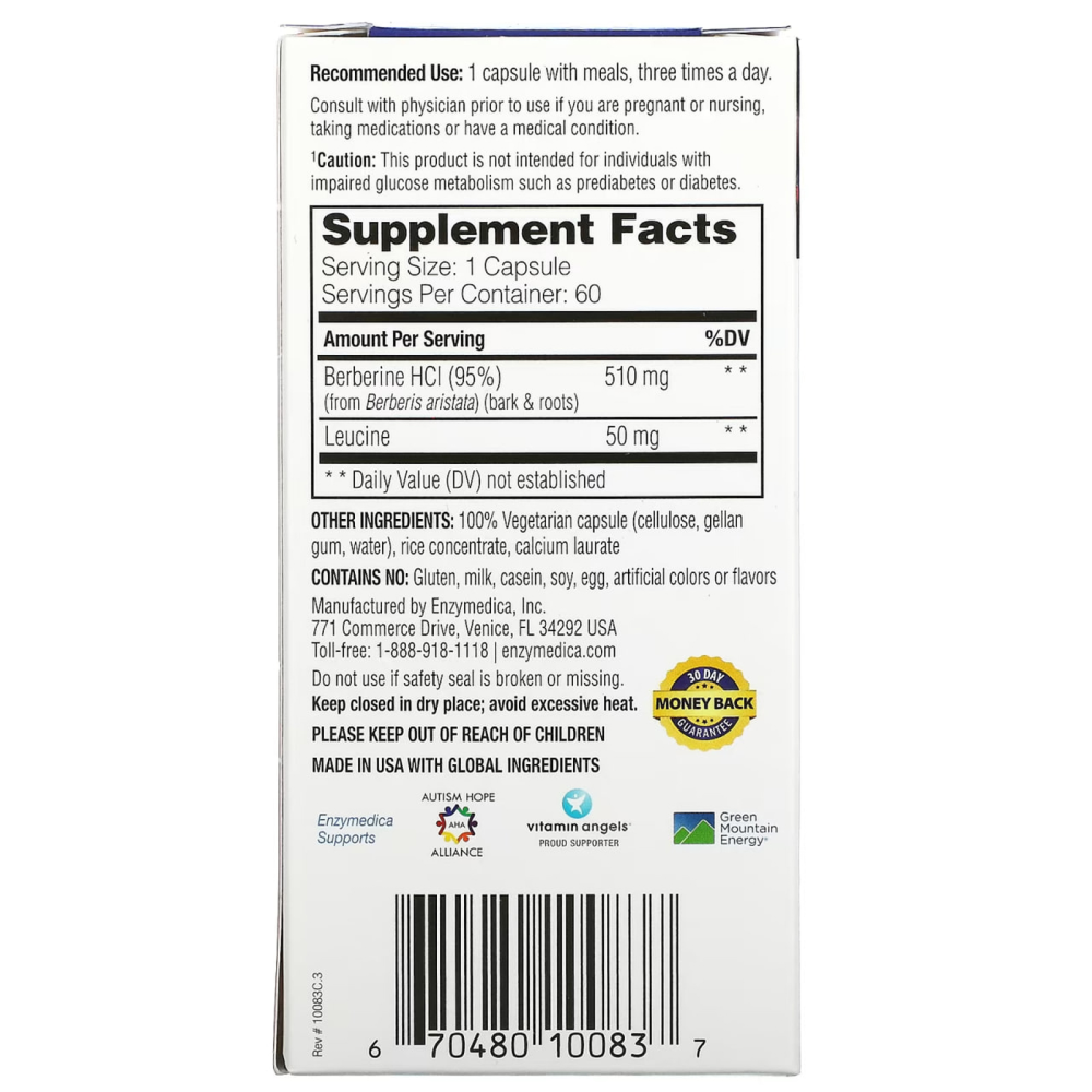 Enzymedica Berberine for Blood Sugar Metabolism