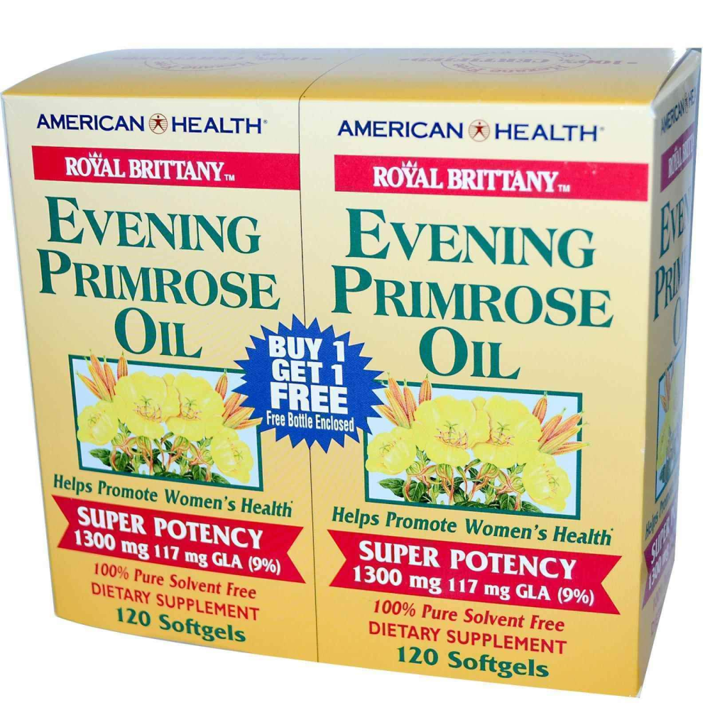 American Health Royal Brittany Evening Primrose Oil 1300 mg 2 Bottles
