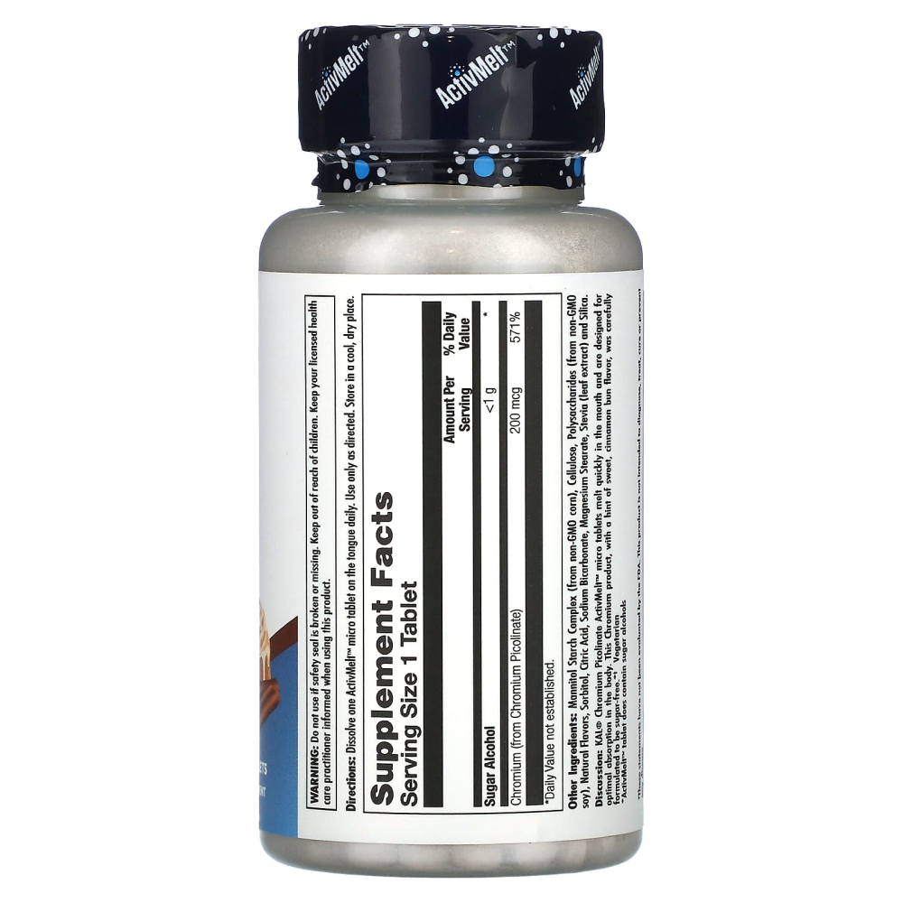 KAL Chromium Picolinate Sugar Free Cinnamon Bun 200 mcg