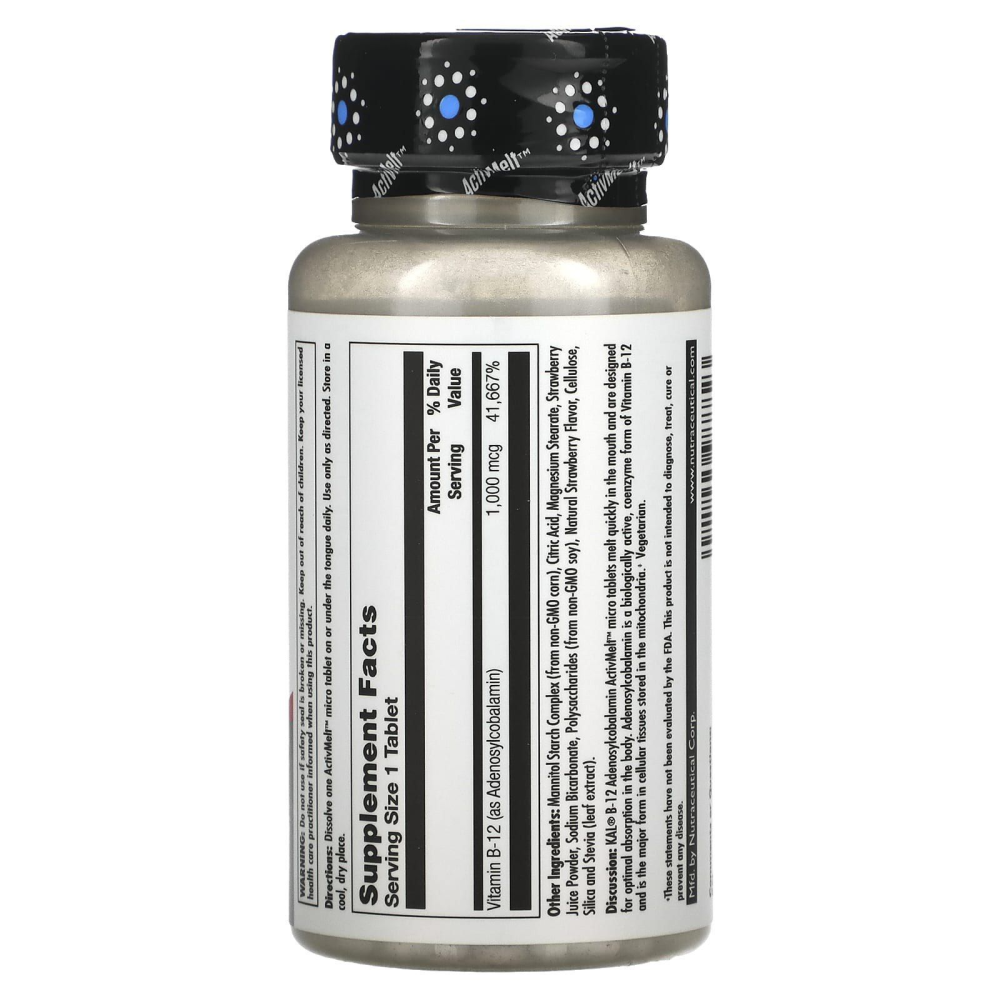 KAL B-12 Adenosylcobalamin Strawberry 1000 mcg
