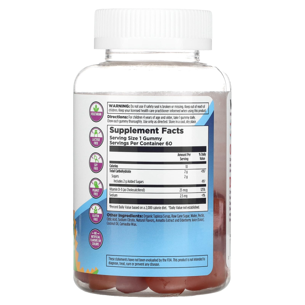 KAL Kids Vitamin D-Rex Gummies Peach Mango & Strawberry