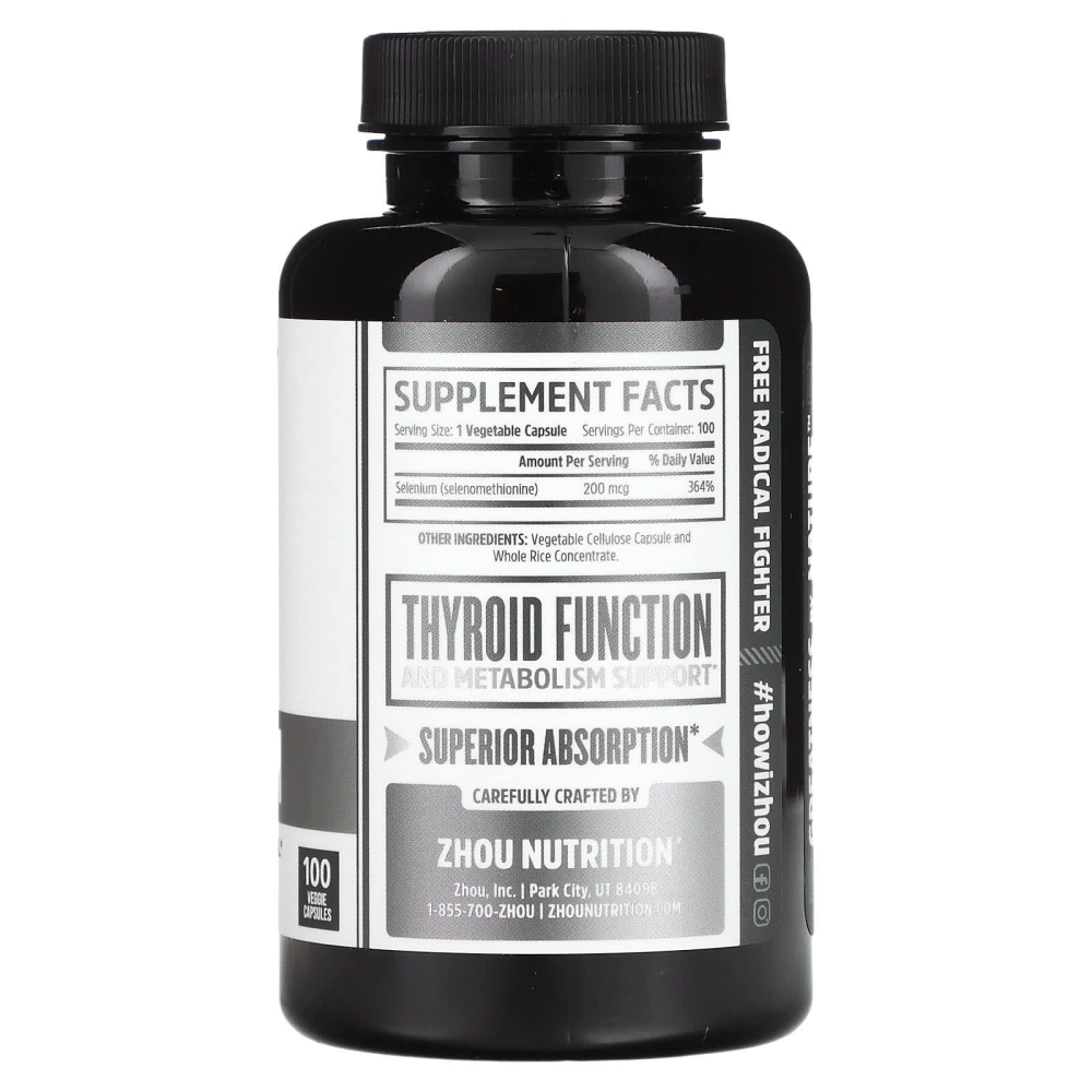 Zhou Nutrition Selenium Essential Trace Mineral 200 mcg