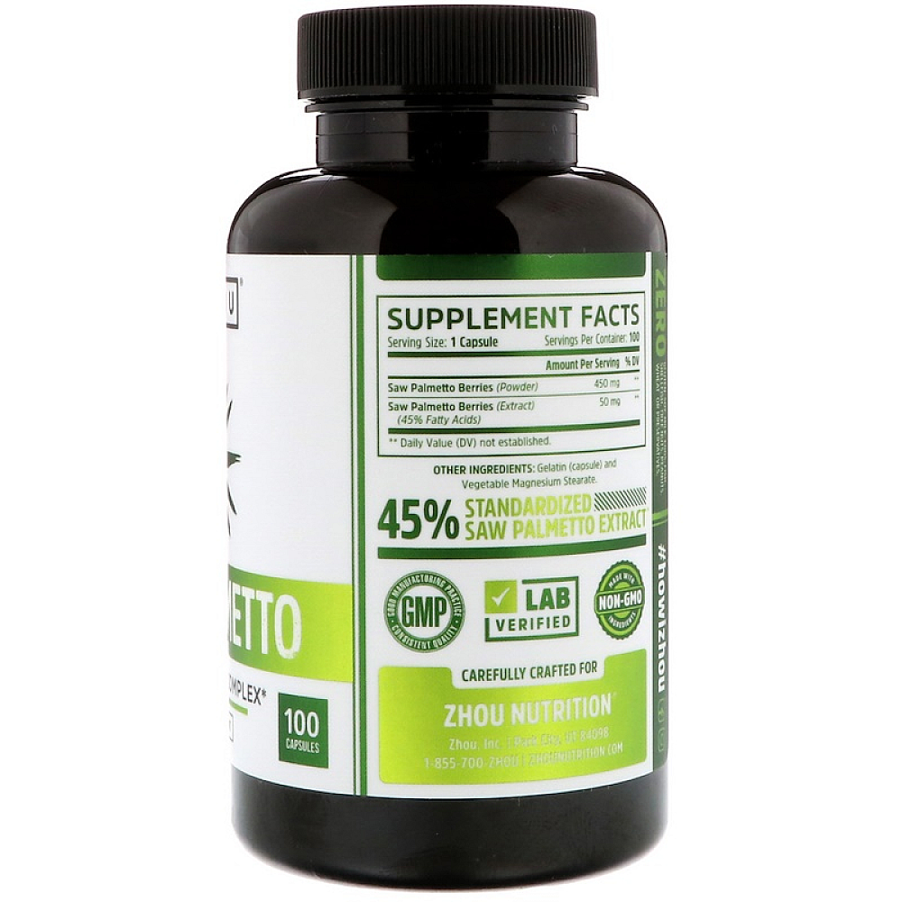 Zhou Nutrition Saw Palmetto Prostate Health Complex