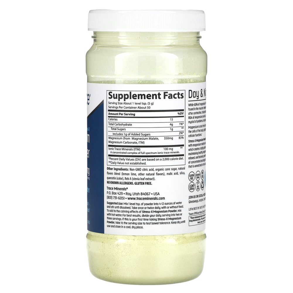 Trace Minerals Research StressX Magnesium Powder Lemon Lime 350 