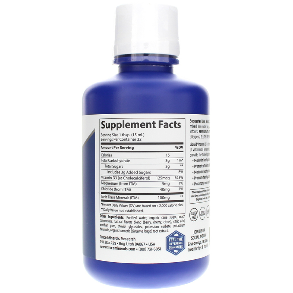Trace Minerals Research Liquid Vitamin D3 Tropical Cherry 5000 I