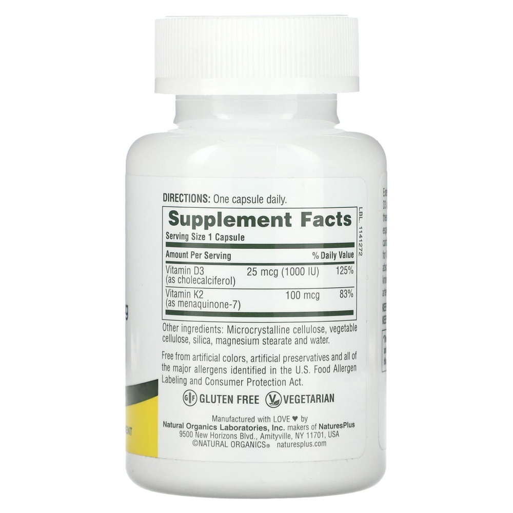 NaturesPlus Vitamin D3 & K2