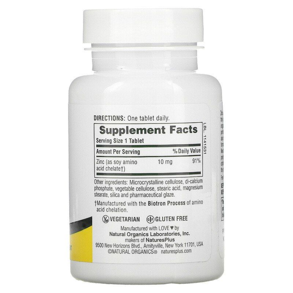 Natures Plus Zinc 10 mg