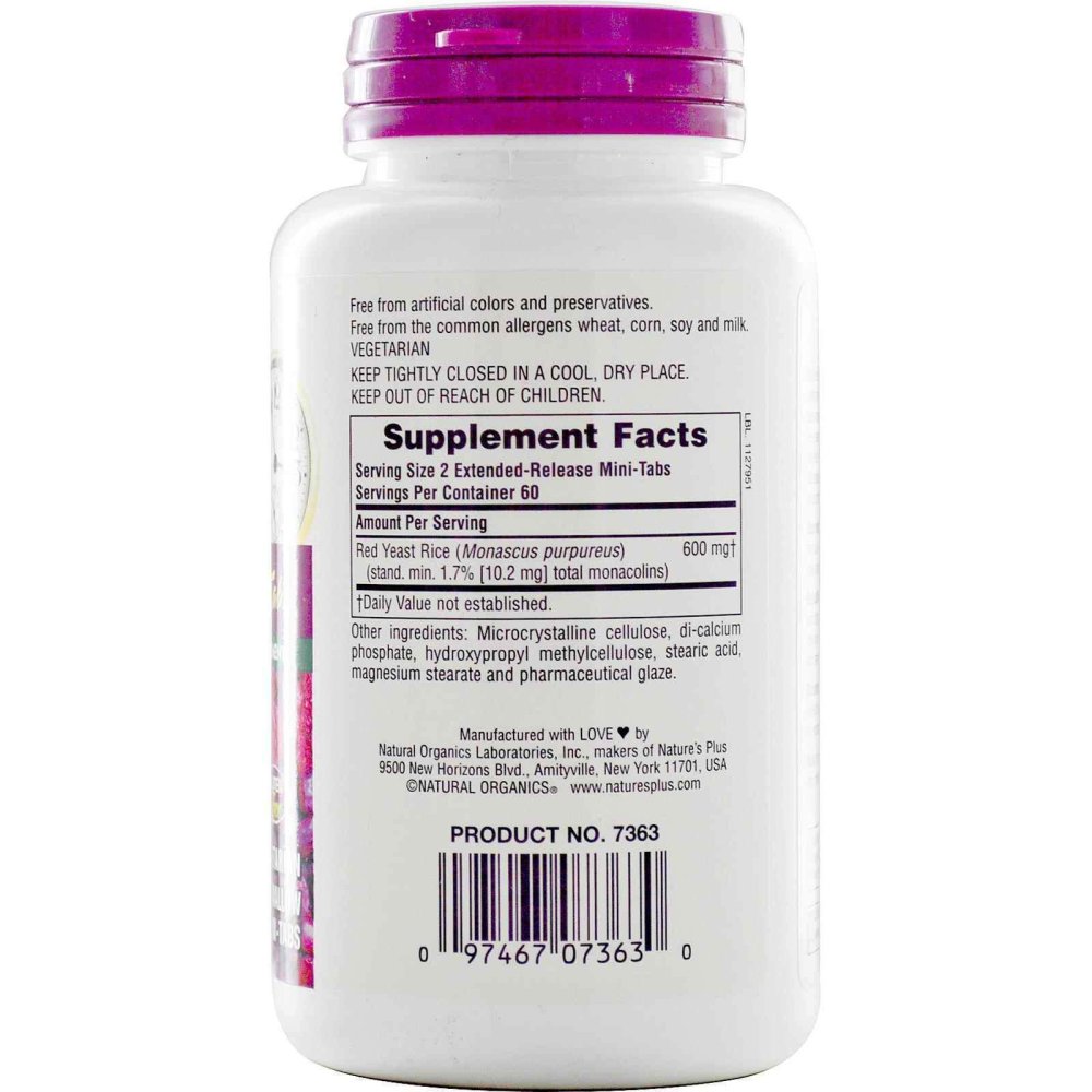 Natures Plus Herbal Actives Red Yeast Rice 600 mg