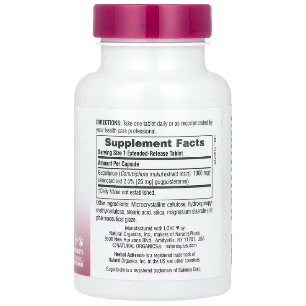 Natures Plus Herbal Actives Gugulipid Extended Release 1000 mg