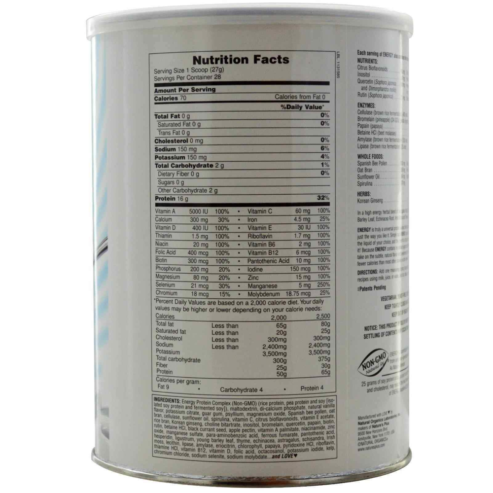 Natures Plus Energy Shake The Original High Protein